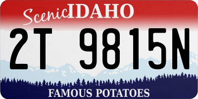 ID license plate 2T9815N