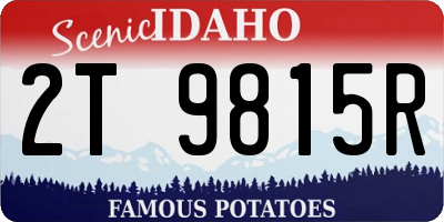 ID license plate 2T9815R