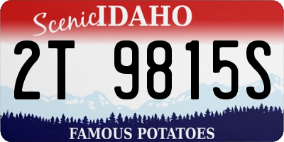 ID license plate 2T9815S