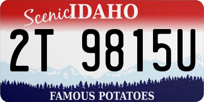 ID license plate 2T9815U