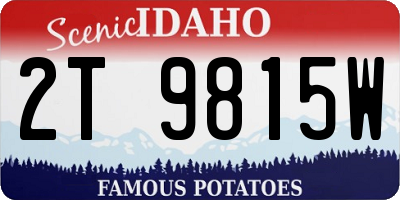 ID license plate 2T9815W