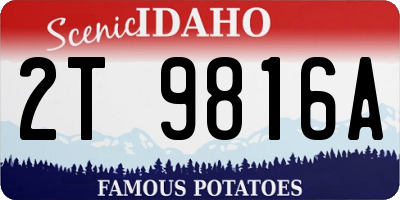 ID license plate 2T9816A