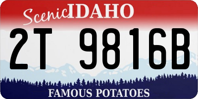 ID license plate 2T9816B