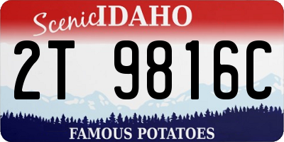 ID license plate 2T9816C