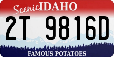 ID license plate 2T9816D