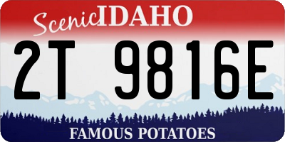 ID license plate 2T9816E