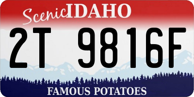 ID license plate 2T9816F