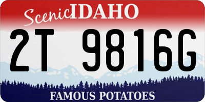 ID license plate 2T9816G