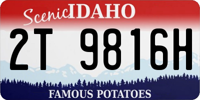ID license plate 2T9816H