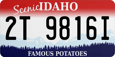 ID license plate 2T9816I