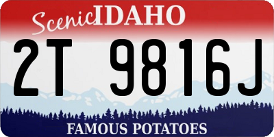 ID license plate 2T9816J