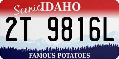 ID license plate 2T9816L