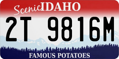 ID license plate 2T9816M