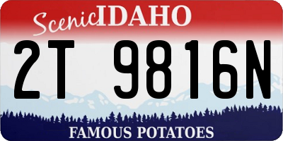 ID license plate 2T9816N