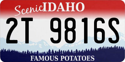 ID license plate 2T9816S