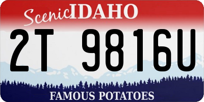 ID license plate 2T9816U