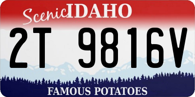 ID license plate 2T9816V