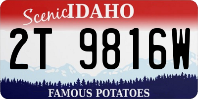 ID license plate 2T9816W