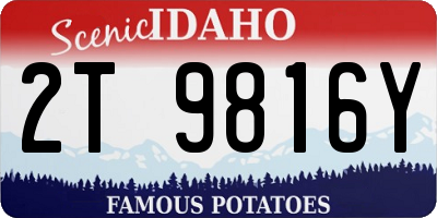 ID license plate 2T9816Y