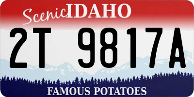 ID license plate 2T9817A