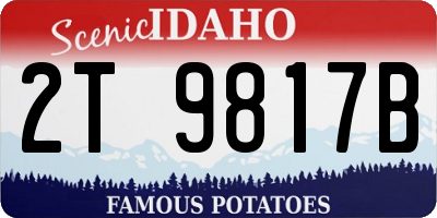 ID license plate 2T9817B