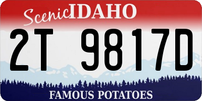 ID license plate 2T9817D