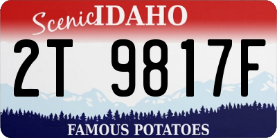 ID license plate 2T9817F