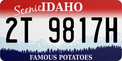 ID license plate 2T9817H