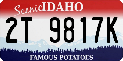 ID license plate 2T9817K