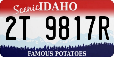 ID license plate 2T9817R