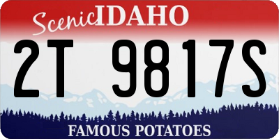 ID license plate 2T9817S
