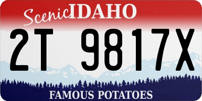 ID license plate 2T9817X