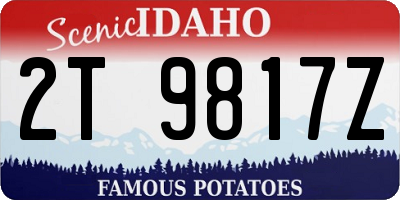 ID license plate 2T9817Z