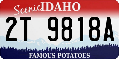 ID license plate 2T9818A