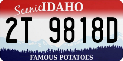ID license plate 2T9818D