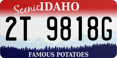 ID license plate 2T9818G