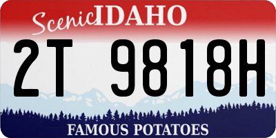 ID license plate 2T9818H