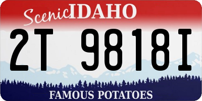 ID license plate 2T9818I