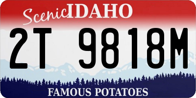 ID license plate 2T9818M