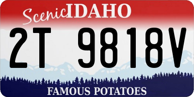 ID license plate 2T9818V