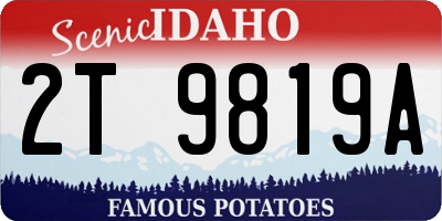 ID license plate 2T9819A