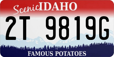 ID license plate 2T9819G