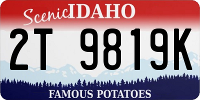 ID license plate 2T9819K