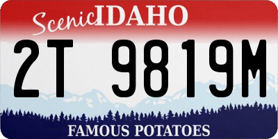 ID license plate 2T9819M