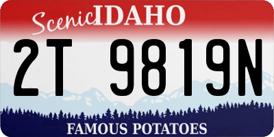 ID license plate 2T9819N