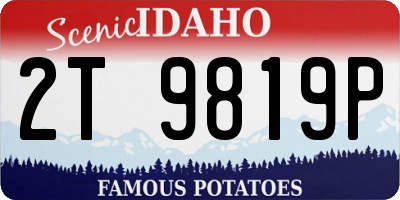 ID license plate 2T9819P