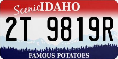 ID license plate 2T9819R