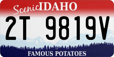 ID license plate 2T9819V