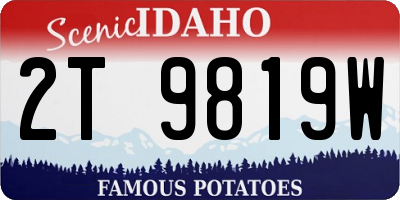 ID license plate 2T9819W