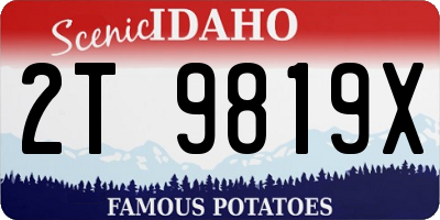 ID license plate 2T9819X